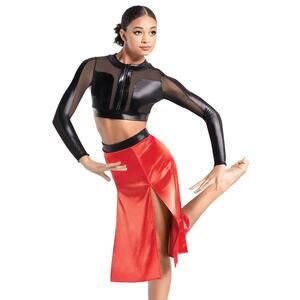Dance Costume Medium Adult Red 10th House TH23150 Jazz Lyrical Latin Ballroom